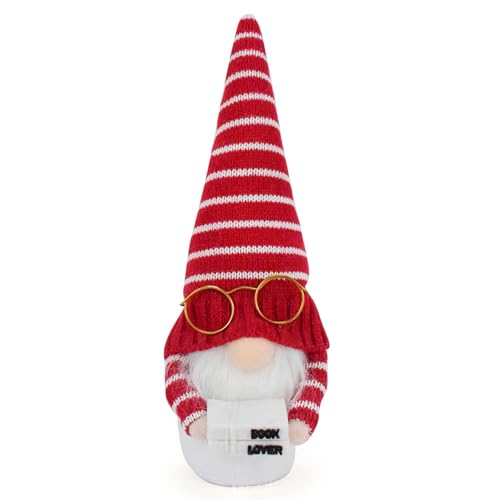 Qaonsciug Striped Gnomes Plüsch Puppen Ornament Mit Brille Buch Liebhaber Tomte Tabletop Figurengeschenk Zurück Die Schule Party Dekore von Qaonsciug