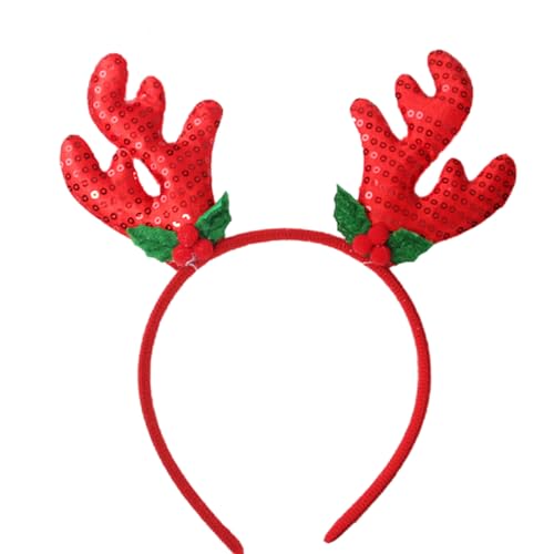 Qaonsciug Weihnachtsgeweih Elch Stirnbänder Kopfbedeckung Haar für Weihnachten Kopfschmuck Verkleidung Party Supplies von Qaonsciug