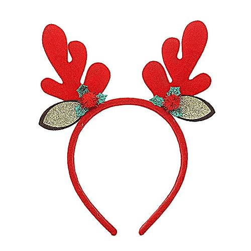 Qaonsciug Weihnachtsgeweih Elch Stirnbänder Kopfbedeckung Haar für Weihnachten Kopfschmuck Verkleidung Party Supplies von Qaonsciug