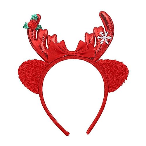 Qaonsciug Weihnachtsgeweih Elch Stirnbänder Kopfbedeckung Haar für Weihnachten Kopfschmuck Verkleidung Party Supplies von Qaonsciug