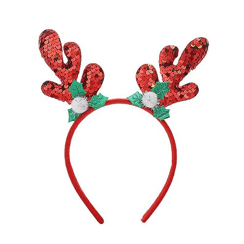 Qaonsciug Weihnachtsgeweih Elch Stirnbänder Kopfbedeckung Haar für Weihnachten Kopfschmuck Verkleidung Party Supplies von Qaonsciug