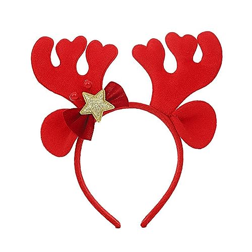 Qaonsciug Weihnachtsgeweih Elch Stirnbänder Kopfbedeckung Haar für Weihnachten Kopfschmuck Verkleidung Party Supplies von Qaonsciug