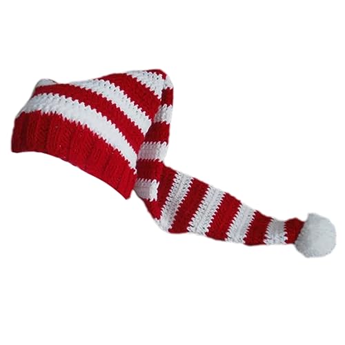 Qaonsciug Weihnachtshut Strick Santa Hat Party Dress Up New Year Bühne Auftritte Bobble Weihnachten Family Geting Kopfbedeckung von Qaonsciug