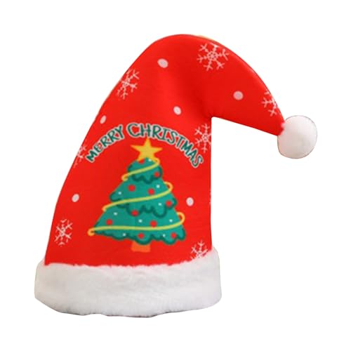 Qaonsciug Weihnachtsmütze, dicker Plüsch und pelzige Krempe, für Weihnachtsfeiern, Verkleidungen, Cosplay, mehrfarbig von Qaonsciug