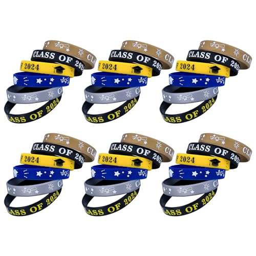 36 Stück Abschluss Armband,Klasse von 2024 Abschlussfeier Armband Silikon Abschluss Armbänder 2024 Abschlussfeier Party Gastgeschenke Zubehör von Qaziuy