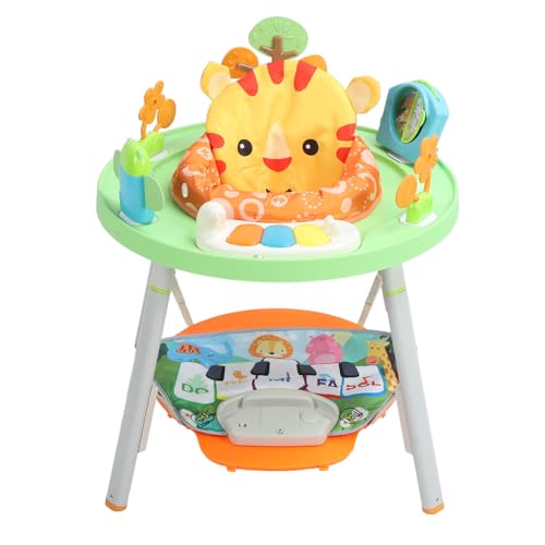 Qcwwy Baby-Spielzentrum, Abnehmbares Design, Hüpfstuhl, Spielzeug, Multifunktionaler Tisch, Drehbar, Dehnbar und Hüpfend, Baby-Lernzentrum Zum Essen, Spielen und Zeichnen von Qcwwy