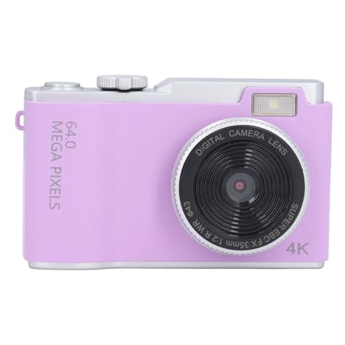 Qcwwy Digitalkamera, 1080P, Automatischer Weißabgleich, Kompaktkamera, Wiederaufladbar, 16-facher Digitalzoom für Reisen (Purple) von Qcwwy