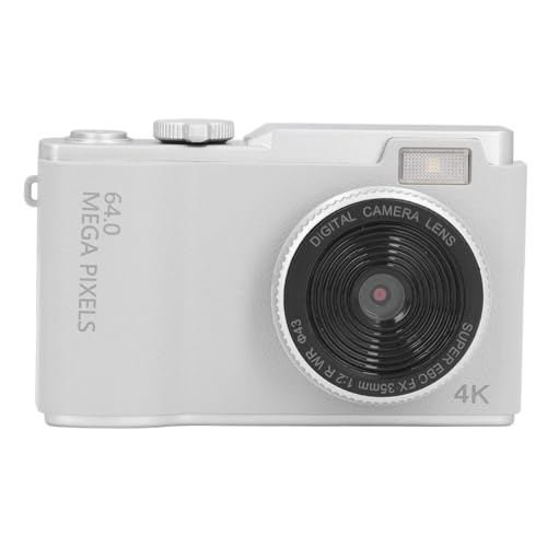 Qcwwy Digitalkamera, 1080P, Automatischer Weißabgleich, Kompaktkamera, Wiederaufladbar, 16-facher Digitalzoom für Reisen (White) von Qcwwy