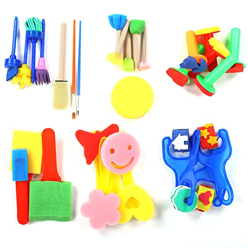 Qcwwy Kinderfarben Pinsel Set Kid Schwamm Briefmarken Set 30 Stück Malerei Schwamm Stempel Zeichnung Schaum Qcwwy Kinderfarben Pinsel Set Kid Schwamm Briefmarken Set 30 Stück Malerei Schwamm Stempel Zeichnung Schaum von Qcwwy