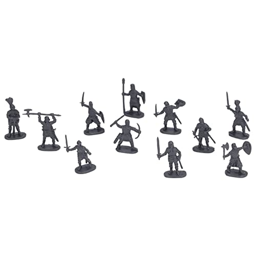 Qcwwy Lebensechte Mittelalterliche Soldatenfiguren, Spielzeugset mit 200 Schwarzen Soldaten, Lehrreiches Mini-Soldatenmodell für ab 3 Jahren von Qcwwy