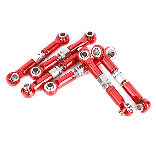 Qcwwy Modell Auto Zubehör Rc Auto Verknüpfung Zugstange Fernbedienung Auto Für 1/18 Rc Auto Metall Rc Auto Zugstange (Rot) von Qcwwy