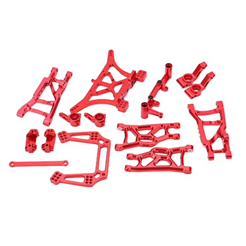 Qcwwy Modellauto-Zubehör, Zubehör, Langlebig, Leicht, Rc-Lenkbecher, Lenkgruppen-Set, Kompakt, Genaue Größe für Slash 2Wd 1/10 Rc, Metall-Upgrade (Rot) von Qcwwy