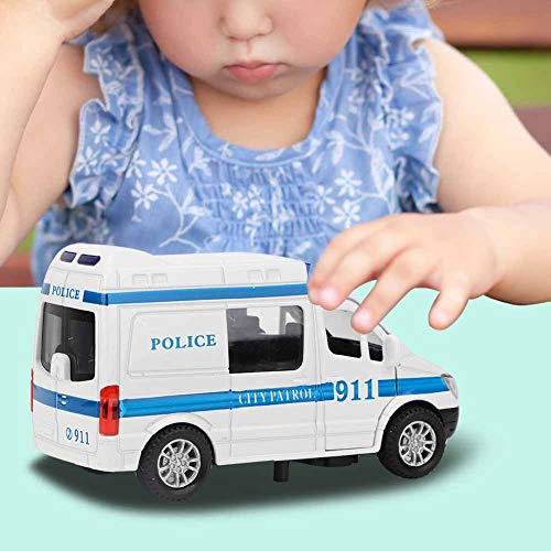 Qcwwy Uhrwerk-Spielzeug, Modell-Spielzeugfahrzeug-Sammlung für ab 3 Jahren, 1:32 Mini-Simulation, Legierungs-Krankenwagenauto für ab 3 Jahren, mit Ton und Licht (BLUE) von Qcwwy
