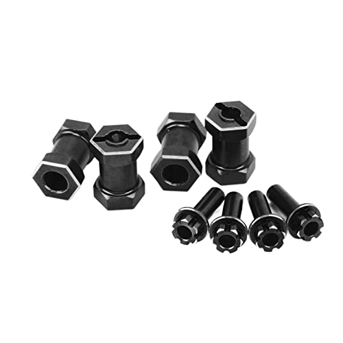 Qcwwy Weiteres Zubehör Sechskantrad Sechskantnabe CNC-gefräste Offset-Verlängerung Zur Reparatur von 1/10 Raupenrädern (Black) von Qcwwy