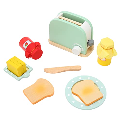 Toaster-Spielzeug-Set aus Holz, Sicherer Brotbackautomat Zum Rollenspiel, Pädagogisches für Jungen und Mädchen von Qcwwy