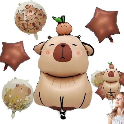 5 Stück Capybara Geburtstag Luftballons,Capybara Geburtstag Party Dekorationen Capybara Folienballons Cartoon Animal Balloon Set,Capybara Anime Thema KinderpartyCapybara Deko(A) 5 Stück Capybara Geburtstag Luftballons,Capybara Geburtstag Party Dekorationen Capybara Folienballons Cartoon Animal Balloon Set,Capybara Anime Thema KinderpartyCapybara Deko(A) von Qeioauek
