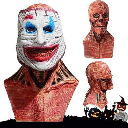 Halloween Masken,Doppelte Schicht Abziehbare Halloween Maske,Scary Halloween Headgear Skeleton Jokers mit beweglichem Kiefer,Doppellagige magnetische Halloween Maske Horror, für Party-Rollenspiele von Qeioauek