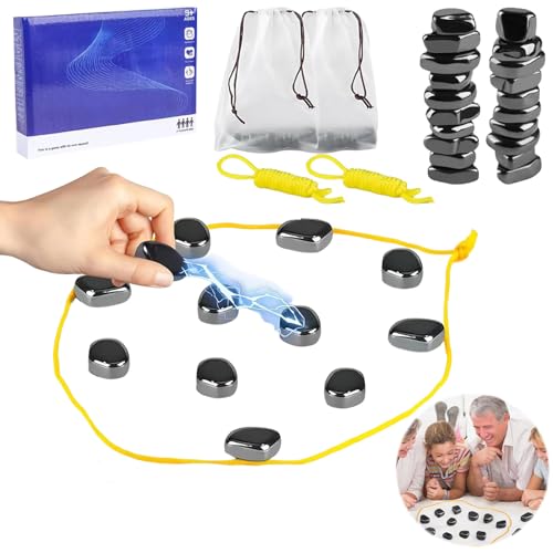 Qeioauek Magnetisches Schachspiel, Tisch Magnet Schach, Tisch-Magnetspiel, Magnetische Steine Brettspiel, Magnetic Chess Game, Magnetische Steine Spiel, Für Familientreffen Party Reisen Camping von Qeioauek