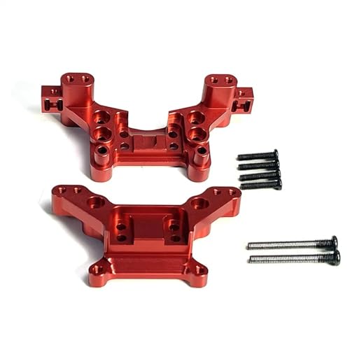 Qemue Für MJX 16207 16208 16209 16210 H16 Fernbedienung Auto Metall Vorne und Hinten Stoßdämpferhalterungen Zubehör (Farbe: Rosso), Einheitsgröße von Qemue