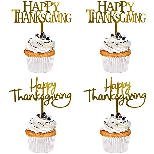 Qertesl Acryl-Kuchenaufsatz, "Happy Thanksgiving", Cupcake-Dekoration, Thanksgiving-Party-/Herbst-Erntee-Dekoration. von Qertesl