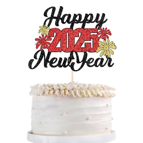 Qertesl Happy New Year 2022 Cake Topper, 2022 New Year Fireworks Cake Decoration,Cheers to 2022 Cake Decor,2022 Silvester Party Decoration Supplies. von Qertesl