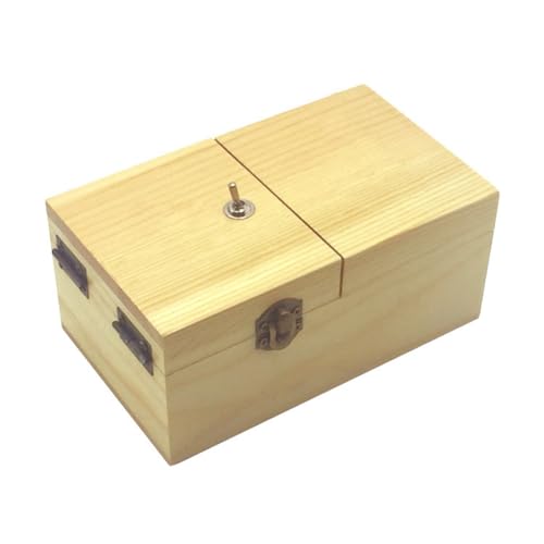 Qerwsdty B Useless Box mit Überraschungen, Hölzerne Useless Box, Komplett Zusammengebautes Spielzeug für Erwachsene und Kinder, Einfach zu Bedienen, Holzfarbe von Qerwsdty