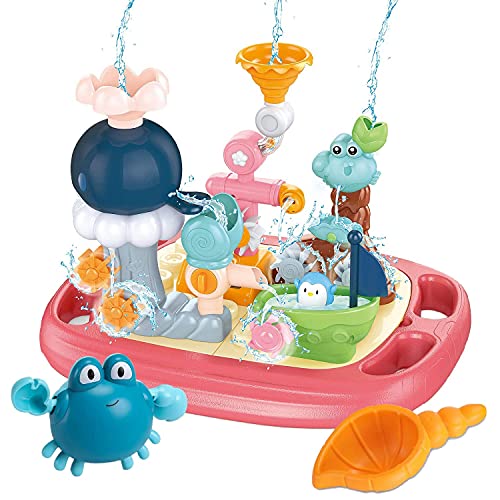 Qerwsdty Badespielzeug für Kleinkinder Kinder Badewanne Schwimmbad Spiel Spielzeug DIY Wasserfall Tubes Wasserpark Montieren Set von Qerwsdty