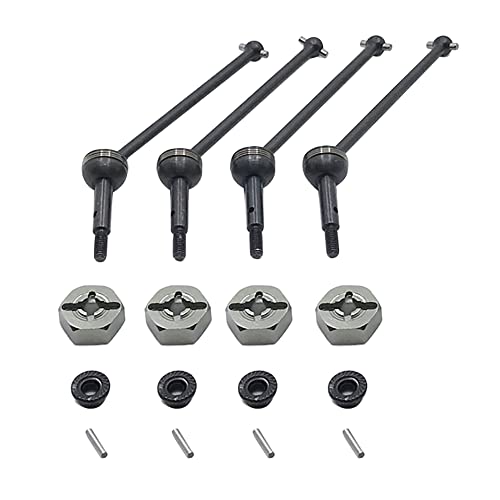 Qerwsdty Metall Antriebswelle und 12Mm Radnabe Sechskantmutter für 144001 124019 124018 RC Auto Aktualisierung Teile, von Qerwsdty