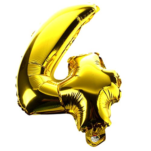 Qerwsdty Mode 16 Silberfolie Anzahl Luftballons Geburtstag Gold 4 von Qerwsdty