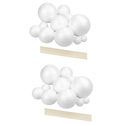 Qerwsdty Projektset für Sonnensystem, Planetenmodell-Bastelset, 28 Styroporkugeln Unterschiedlicher Größe für Naturwissenschaftliche Schulprojekte von Qerwsdty