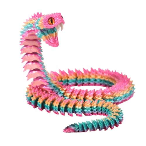 Qfdiwr 3D Gedrucktes Schlangen - 3D Gedruckte Schlange Spielzeug, Realistische Beweglicher Schlange Figuren, Flexible SchlangenFidget Toys, Schlange Flexible Joint Snake Toy, 30 cm von Qfdiwr