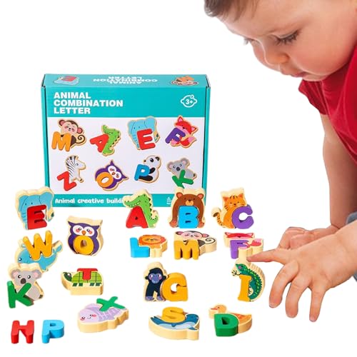 Qfdiwr Alphabet-Puzzle | STEM Lernspiel aus Holz mit Tieren – Feinmotorik und Kognitive Fähigkeiten für 3 Jahre und älter – Reisen, Klassenzimmer oder Haus Qfdiwr Alphabet-Puzzle | STEM Lernspiel aus Holz mit Tieren – Feinmotorik und Kognitive Fähigkeiten für 3 Jahre und älter – Reisen, Klassenzimmer oder Haus von Qfdiwr