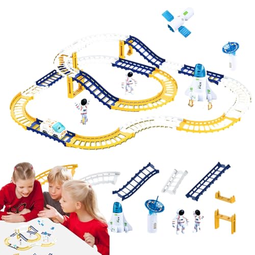 Qfdiwr Kinderautobahn, Spielzeugrennbahn | Autospielzeug Elektrotriebwagen,Lernspielzeug, Kleinkindspielzeug, Feinmotorikspielzeug, Weltraumuniversum, Lernaktivitäten im Vorschulalter von Qfdiwr