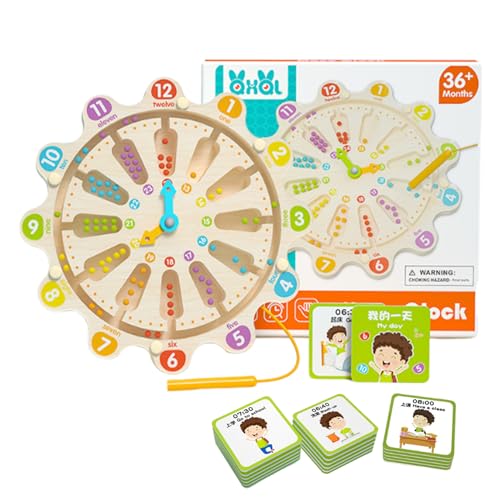 Qfdiwr Magnetisches Labyrinthbrett | Lernpuzzle, magnetische Uhr aus Holz | Spielzeug aus Holz zum Sortieren der Farben für Kinder ab 3 Jahren – Vorschullernen, und Mädchen Qfdiwr Magnetisches Labyrinthbrett | Lernpuzzle, magnetische Uhr aus Holz | Spielzeug aus Holz zum Sortieren der Farben für Kinder ab 3 Jahren – Vorschullernen, und Mädchen von Qfdiwr