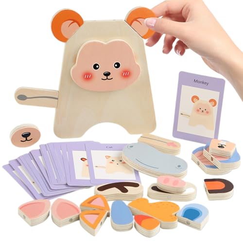 Qfdiwr Puzzle aus Holz, magnetisch, Tiergesicht aus Holz | interaktives Lernspielzeug für Schüler, , Mädchen, Kindergarten, Spielzimmer, Reisen, Geburtstag, für Spielzimmer Qfdiwr Puzzle aus Holz, magnetisch, Tiergesicht aus Holz | interaktives Lernspielzeug für Schüler, , Mädchen, Kindergarten, Spielzimmer, Reisen, Geburtstag, für Spielzimmer von Qfdiwr