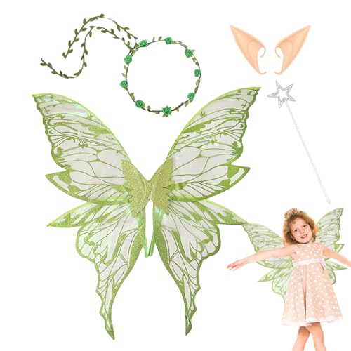 Qfdiwr Schmetterlingsflügel für Mädchen, Kostüm mit Schmetterlings- und Engelsflügeln, für Mädchen, Frauen, Kostümzubehör für Cosplay, Hochzeit, Geburtstag, Make-up-Abend, Qfdiwr Schmetterlingsflügel für Mädchen, Kostüm mit Schmetterlings- und Engelsflügeln, für Mädchen, Frauen, Kostümzubehör für Cosplay, Hochzeit, Geburtstag, Make-up-Abend, von Qfdiwr