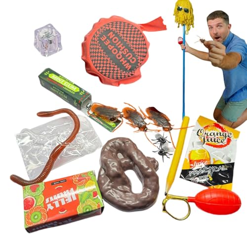 Qfdiwr Streichset, Scherzset | Gag Box Kinder Streich Gadgets,Aprilscherz-Spielzeugbox, praktisches Streichpaket, Spielzeug-Gadgets für Versammlungen, Festivals, Aprilscherze von Qfdiwr