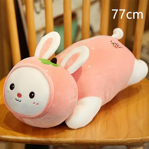 QhBdjx Kreative Kawaii Erdbeere Kaninchen Spielzeug Niedliches Tier Plüsch Puppe Kinder Weiches Kissen Mädchen Geburtstag und Weihnachten Geschenk 77cm 1 von QhBdjx