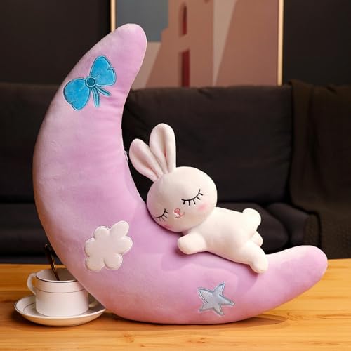 QhBdjx Kreative Mond Kissen Plüsch Spielzeug Niedliche Hase Stoffpuppe Puppe Kinder Puppe Super Soft Kissen Geburtstagsgeschenk 70CM 3 von QhBdjx