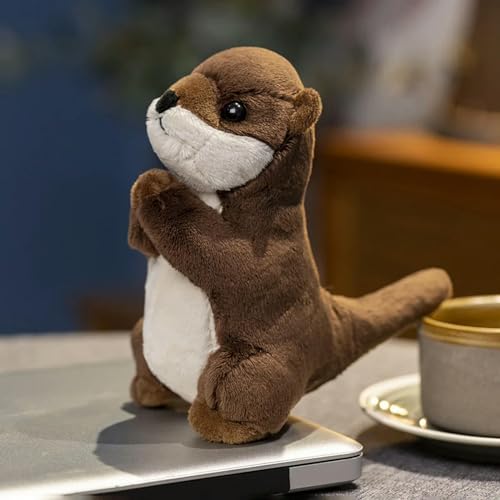 QhBdjx Niedliche Cartoon Otter Plüschtier süße und weiche Tierpuppe Weihnachten Urlaub Geburtstagsgeschenk 19cm 1 von QhBdjx