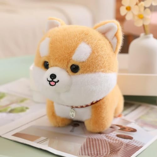 QhBdjx Niedliche Flauschige Shiba Inu Hund Plüschtier Plüsch Welpe Puppe Kawaii Mädchen Junge Kinder Geschenk Geburtstag 25cm 1 von QhBdjx