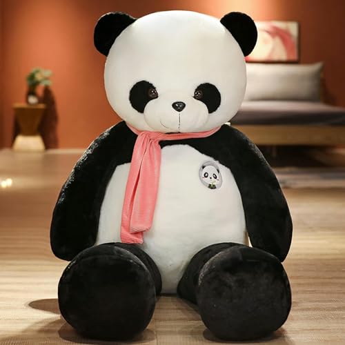 QhBdjx Niedlicher Panda mit Schal Plüsch Kissen Riesentier Panda Plüschtier Plüschpuppe Kinder Geschenk Geburtstag 100cm 2 von QhBdjx