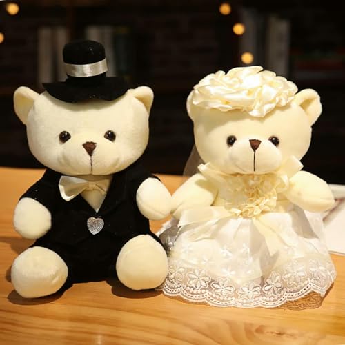 QhBdjx Niedliches Paar Hochzeit Bären Plüschtiere Kawaii Bär Puppen Plüschtiere Liebhaber Mädchen Geburtstagsgeschenke 20cm 1 von QhBdjx