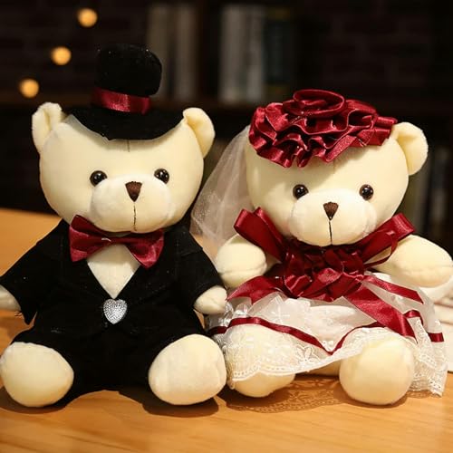 QhBdjx Niedliches Paar Hochzeit Bären Plüschtiere Kawaii Bär Puppen Plüschtiere Liebhaber Mädchen Geburtstagsgeschenke 20cm 3 von QhBdjx