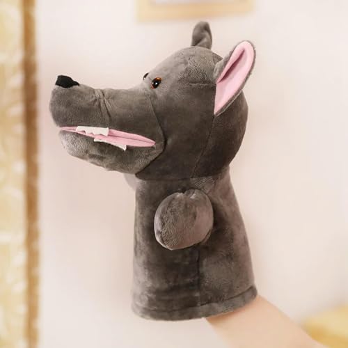 Tier Plüsch Handpuppen Niedliches Spielzeug Wolf Puppen Geschenk für Kinder Geburtstagsgeschenk 30cm 1 von QhBdjx
