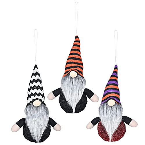 Qhpnunhq 3 STÜCKE Halloween Dekoration GlüHende Halloween Puppe mit Licht GNOME AnhäNger Gesichtsloser Puppen AnhäNger für Dekoration von Qhpnunhq