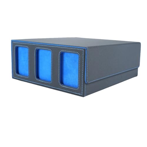 Qhpnunhq Aufbewahrungsbox für Sammelkarten mit Sichtfenster Magnetverschluss Kartenhalter für Magic Spielkarten Blau von Qhpnunhq