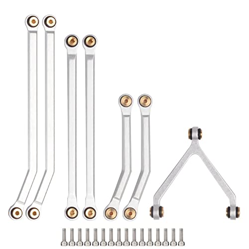 Qhpnunhq CNC Aluminium Hohe Freigabe Chassis Verbindung Stange für 1/24 RC Crawler Auto Axial SCX24 AXI90081 Deadbolt Upgrade ZubehöR Teile,2 Silber von Qhpnunhq