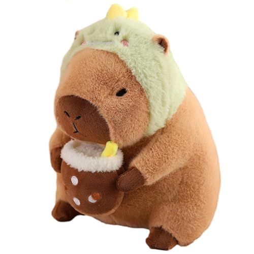 Qhpnunhq Capybara-Plüschtierkissen, Süßes Capybara-Stofftier, Weiches Capybara-Plüschtier-Puppenkissen, Gefülltes Capybara-Spielzeug, Langlebig, Ca. 40 cm Hoch B von Qhpnunhq