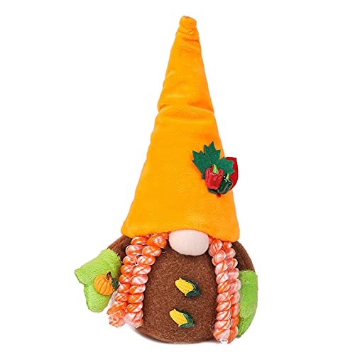 Qhpnunhq Ernte Dank GNOME, Ernte KüRbis Gesichtslose PlüSch Puppe Schwedische Zwerg Geschenk Ornamente für Festival Herbst, B. von Qhpnunhq